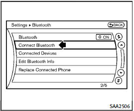 2. Select the “Connect Bluetooth” key.
