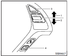 Conventional (fixed speed) cruise control switch