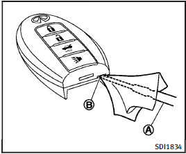 Replace the battery as follows: 1. Release the lock knob at the back of the Intelligent Key and remove the mechanical key.