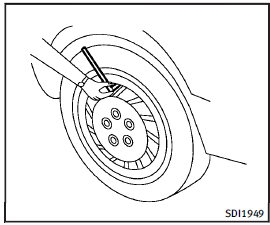 Checking the tire pressure