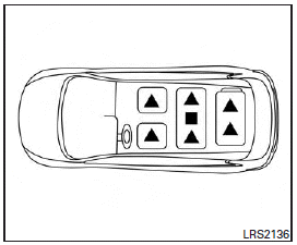 The illustration shows the seating positions equipped with head restraints. The third row head restraints are removable but not adjustable.